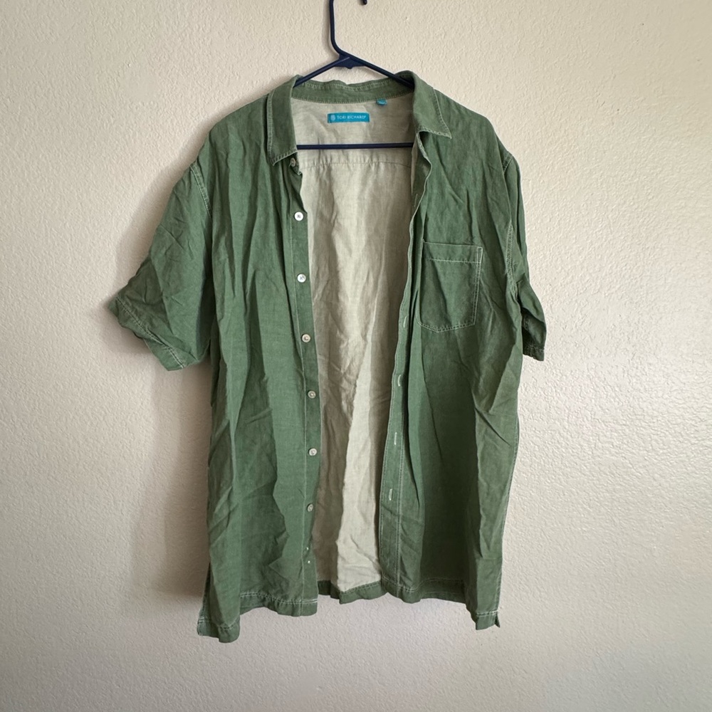 Tori Richard Green Casual Button Down Shirt